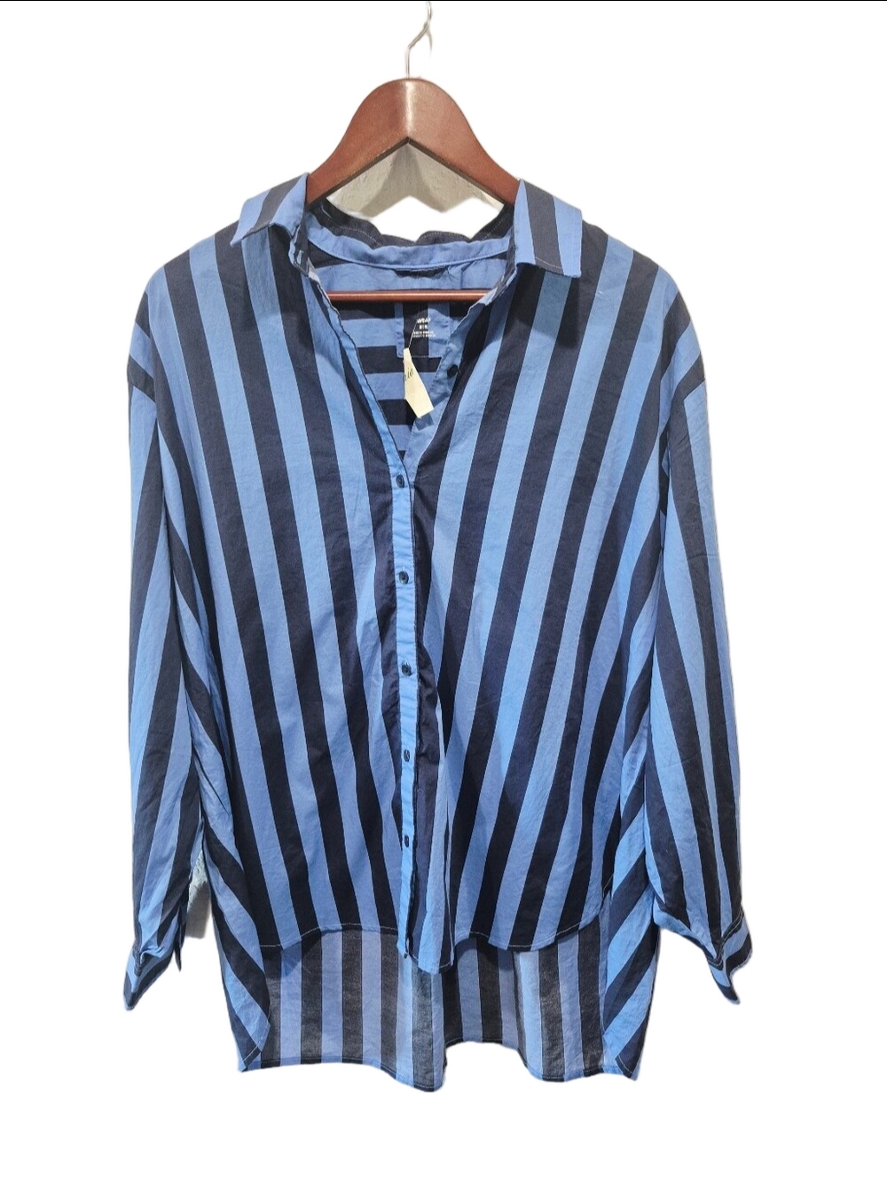 Aerie Good Day Oversized Fit Vertical Stripe Button-down Long Sleeve Shirt Med